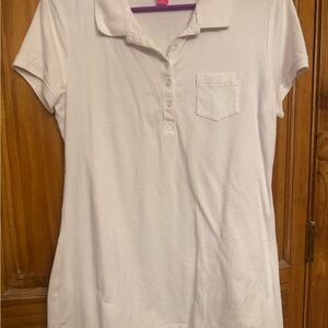 No Boundaries White Short Sleeve Polo Shirt